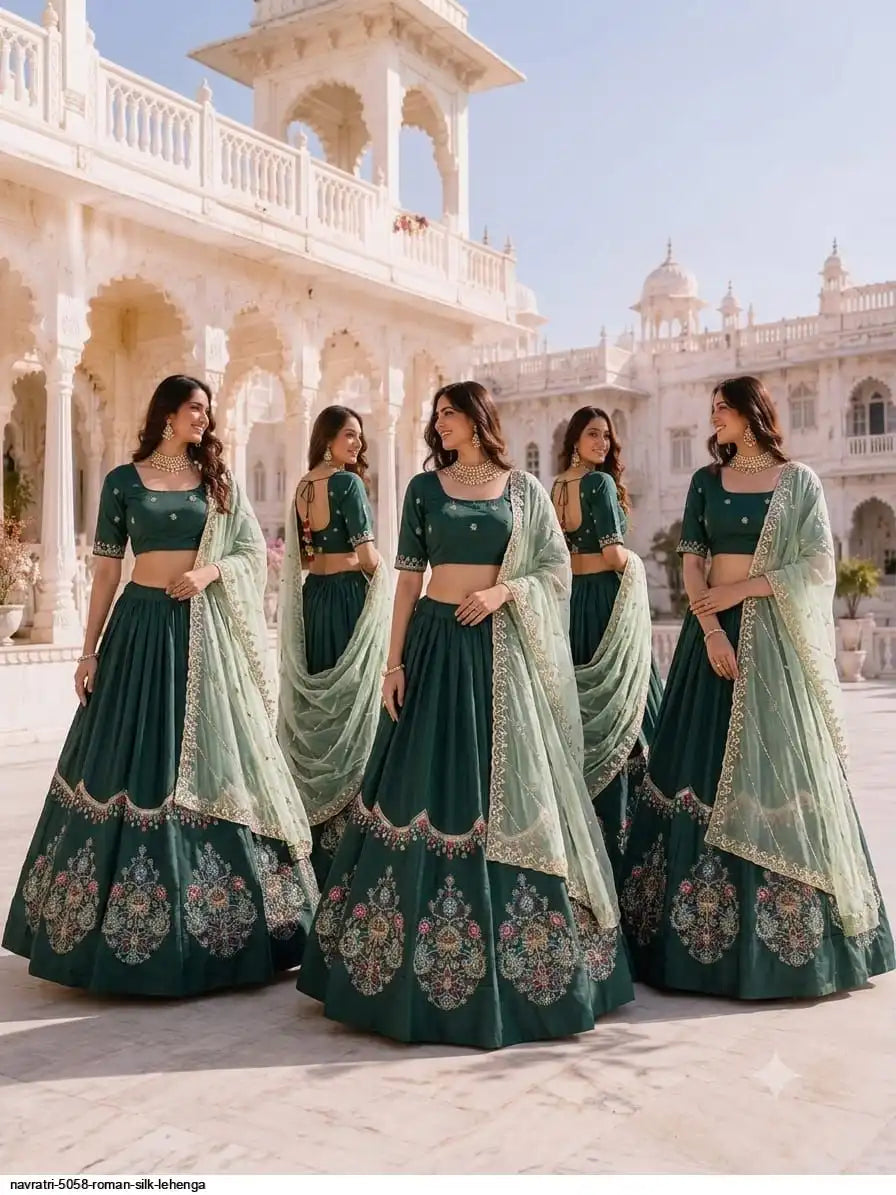 NAVRATRI 5058 ROMAN SILK LEHENGA SIZE L