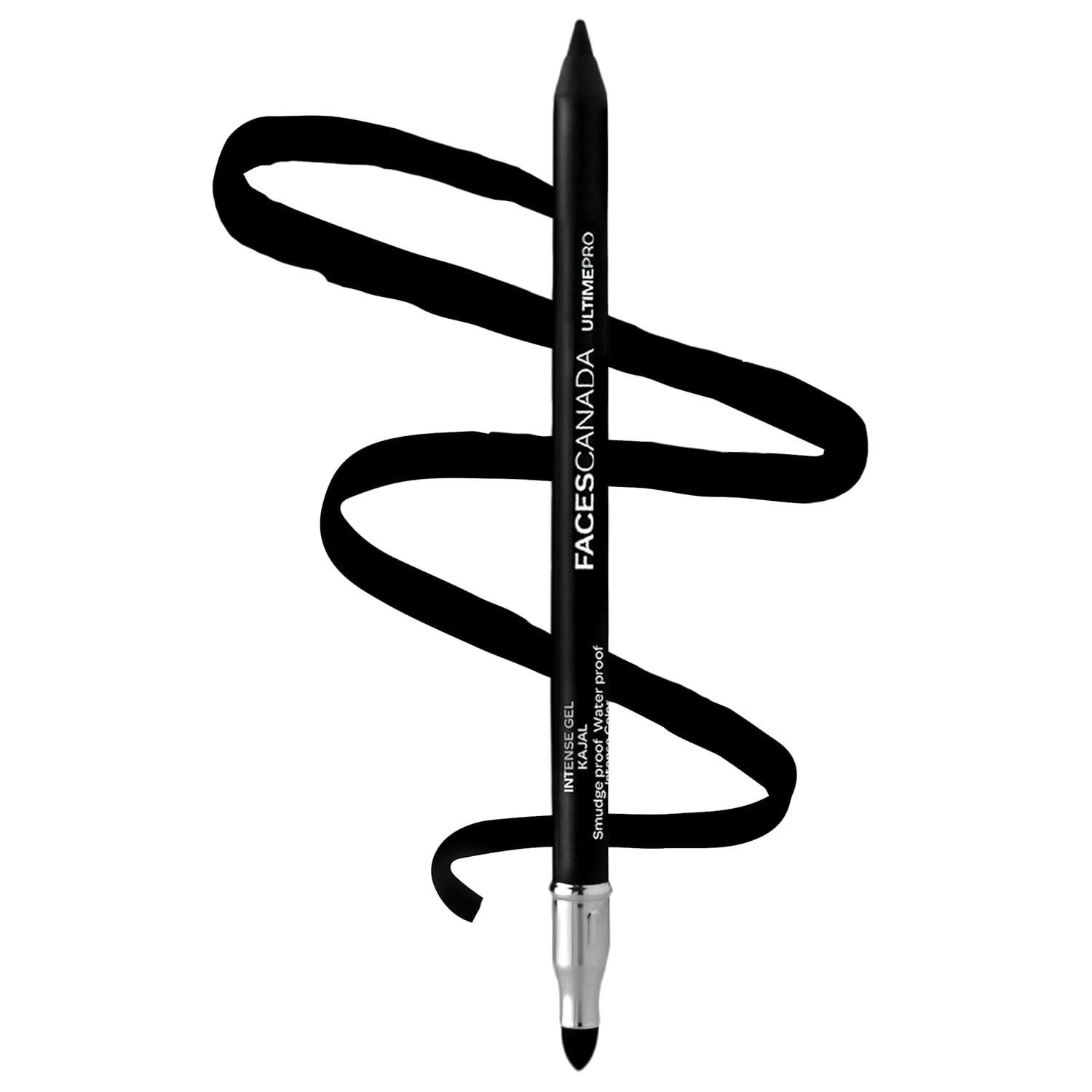 FACES CANADA Ultime Pro Intense Gel Kajal With Smudger & Sharpener - Black, 1.2 g