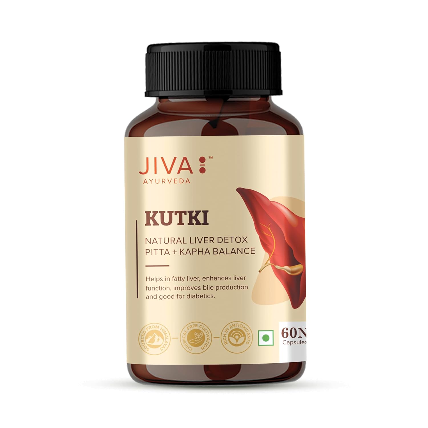 JIva Ayurveda Kutki (60 Capsule) For liver functioning, Obesity, Diabetes or any kind of liver disorders