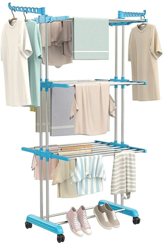 Flipkart SmartBuy Steel Floor Cloth Dryer Stand 4 Tier Premium Heavy Duty Stainless Steel Foldable Cloth Drying Stand (4 Tier)