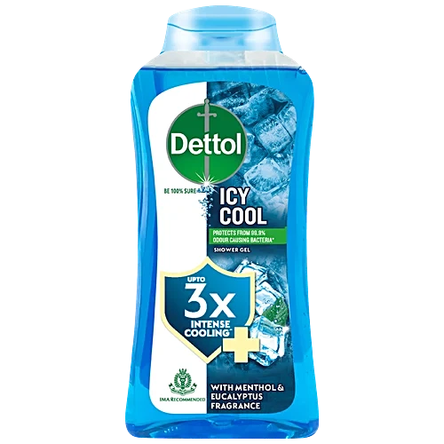 Dettol Icy Cool Shower Gel Bottle For Men -Menthol & Eucalyptus Fragrance, 250 ml
