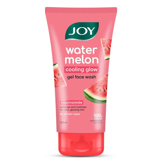 Joy Watermelon Cooling Glow Gel Face Wash with Niacinamide & Glycerine | Hydrating Daily Facial Cleanser for Glowing Skin | Removes Dirt, Oil & Impurities | For All Skin Types | 150ml