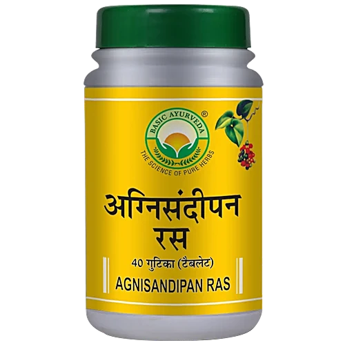 Basic Ayurveda Agnisandipan Ras Tablet 40 Tablets For digestion , heaviness after excess food, acidity,