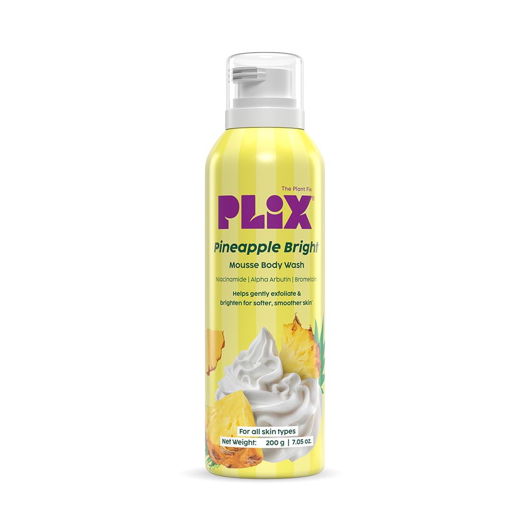 PLIX THE PLANT FIX Pineapple Bright Mousse Body Wash | Foamy mousse wash for Even-Toned Skin