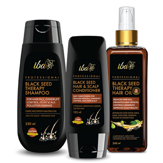 Iba Black Seed Therapy Shampoo, Conditioner, Hair Oil Combo (230 ml + 125 ml + 240 ml)