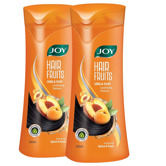 Joy Apricot & Peach Conditioning Shampoo for Growing Long & Silky Hair (340ml x 2)