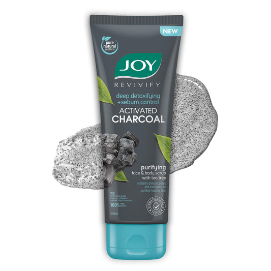 Joy Exfoliating Charcoal Face Scrub for Men & Women (200gm)
