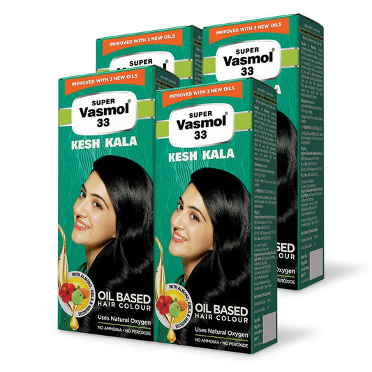 Vasmol Super 33 Kesh Kala 75Ml - Pack Of 4