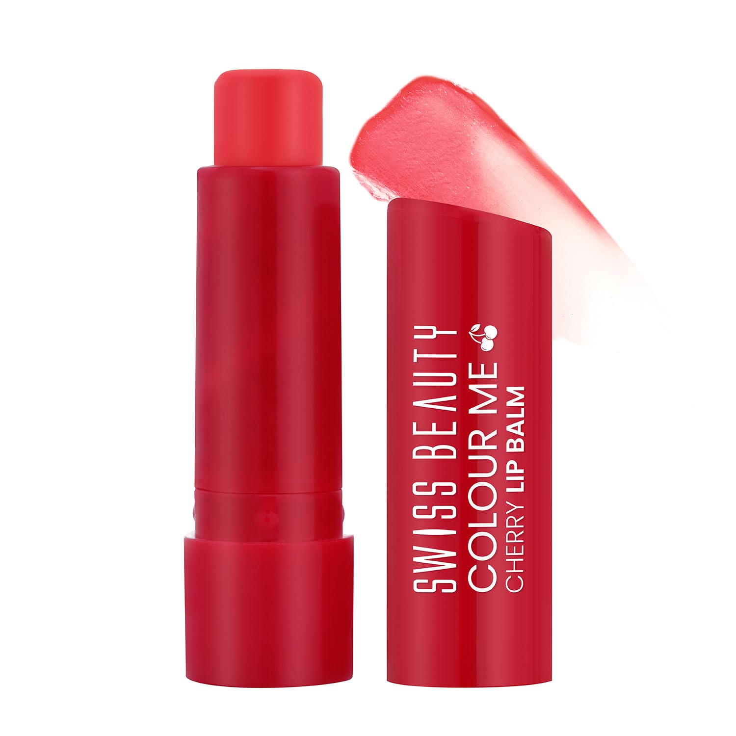 Swiss Beauty 2in 1 Tint Me On Lip Balm |Lip Colour and Lip Care | For Dry & Chapped Lips with Cocoa Butter | Hydrating and moisturizing Lip Balm | Shade - Cherry Pop, 4.5g