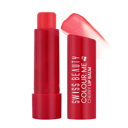 Swiss Beauty 2in 1 Tint Me On Lip Balm |Lip Colour and Lip Care | For Dry & Chapped Lips with Cocoa Butter | Hydrating and moisturizing Lip Balm | Shade - Cherry Pop, 4.5g