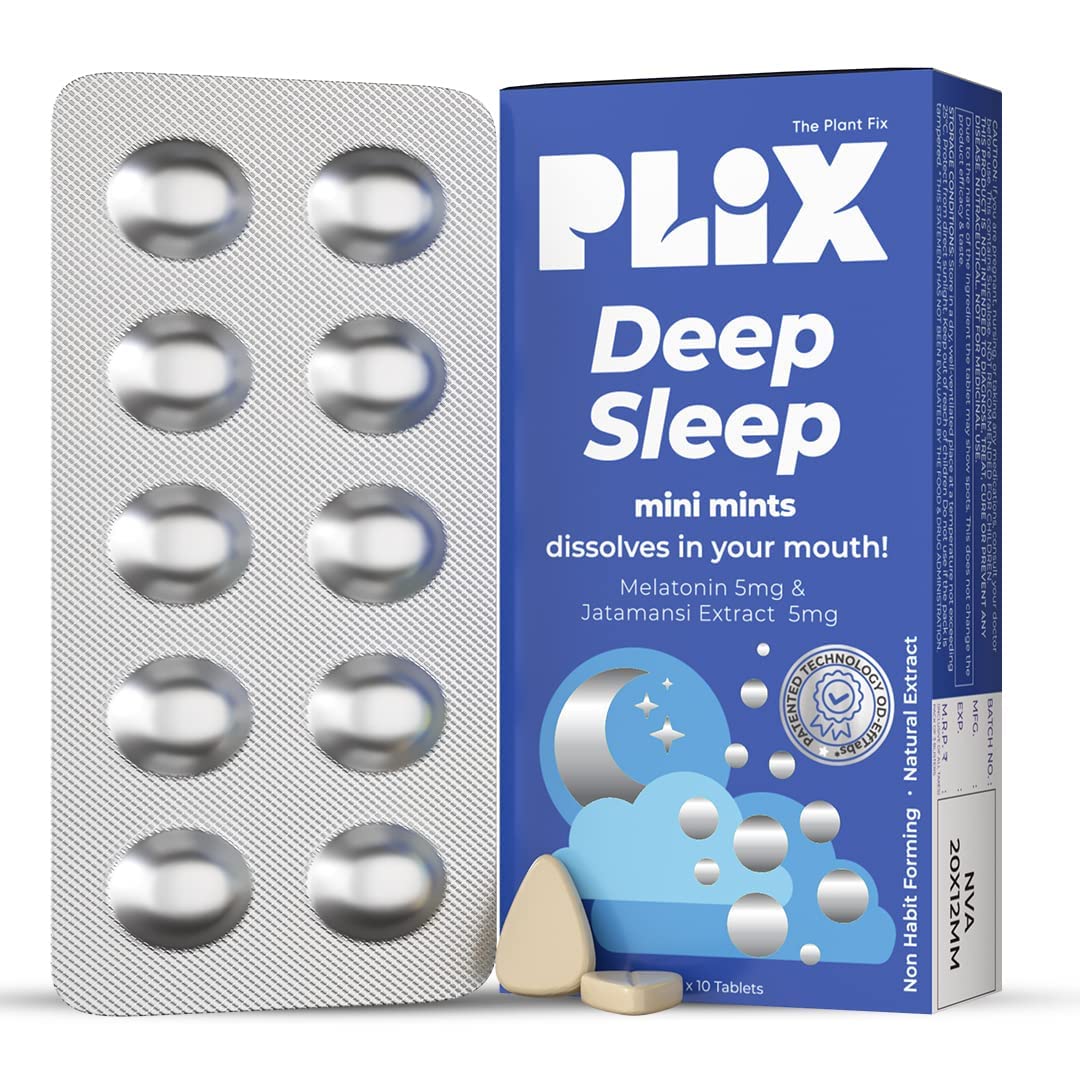 The Plant Fix Plix Melatonin Tablet Deep Sleep Oral Dissolving Mini Mints Effervescent Supporting Restful Sleep