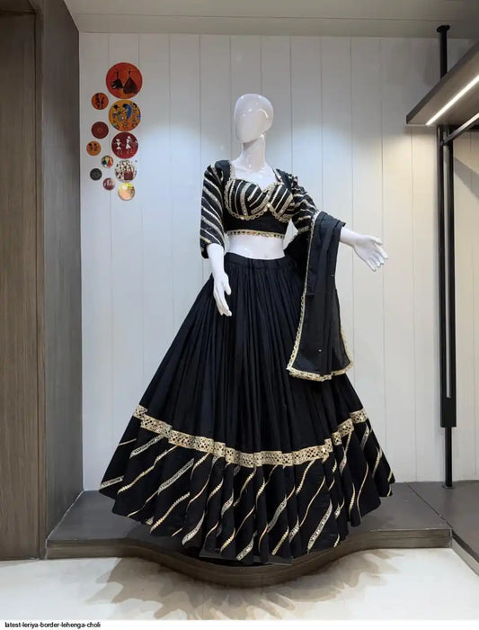 LATEST LERIYA BORDER LEHENGA CHOLI SIZE L