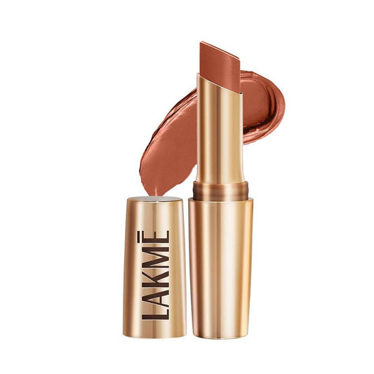 LAKME Powerplay Priming Matte Lipstick, Smooth Matte Finish, Lightweight Lipstick, Smudgeproof, Lasts 16hrs, Hydrates Lips, Caramel Latte, 3.6g