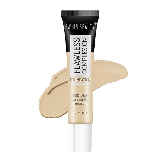Swiss Beauty Pearl Illuminator Light Coverage Natural Foundation Cream For All Skin Types, Face Makeup, Shade- 04 Nude Warm, 35g