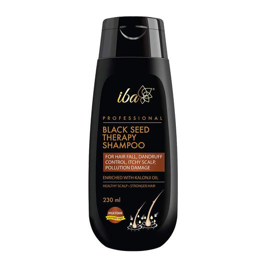 Iba Professional Black Seed Therapy Shampoo | Kalonji Extract For Healthy Scalp & Stronger Hair | Deep Cleansing Formula For All Hair Types | Halal Certified & Vegan | 230 ml
