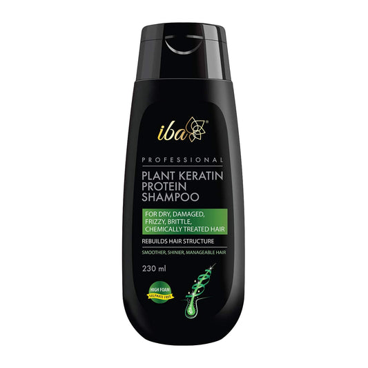 Iba Professional Plant Keratin Protein Shampoo for Hair Smoothening, Hydrates, Moisturizes, Damage Repair, Dry & Frizzy Hair | Free of Sulfate & Paraben | Shampoo for Women | 230 ml