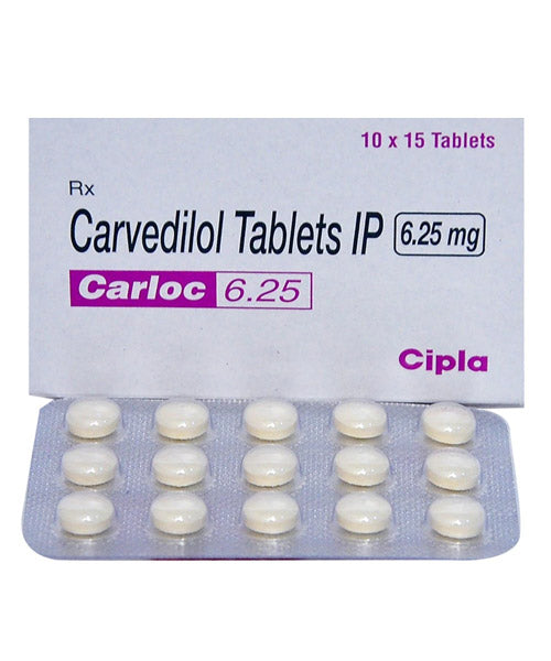 Carloc 6.25mg Tablet – 15 Tablets For Hypertension (high blood pressure)
