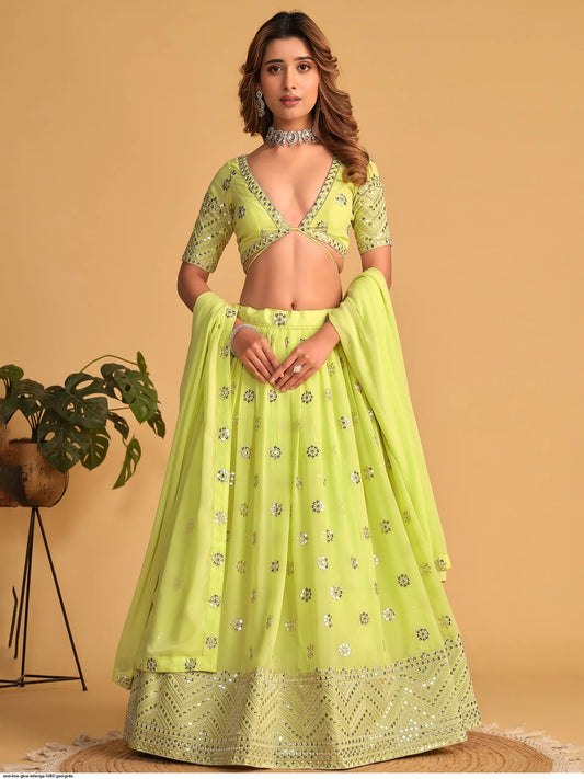ZEEL LIME GLOW LEHENGA 5060 GEORGETTE