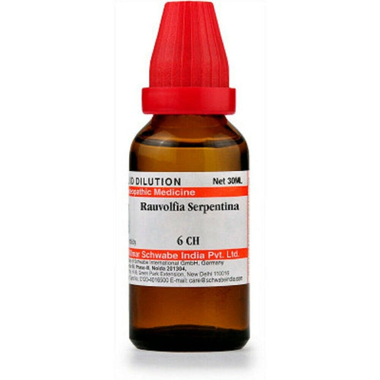 Dr Willmar Schwabe India Homoeopathic Rauvolfia Serpentina Dilution 30ml for high blood pressure menstrual pain