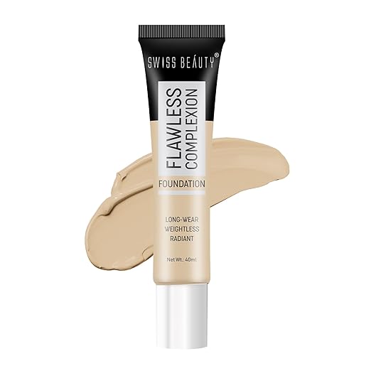 Swiss Beauty Pearl Illuminator Light Coverage Natural Foundation Cream For All Skin Types, Face Makeup, Shade- 06 Beige Sand, 35g