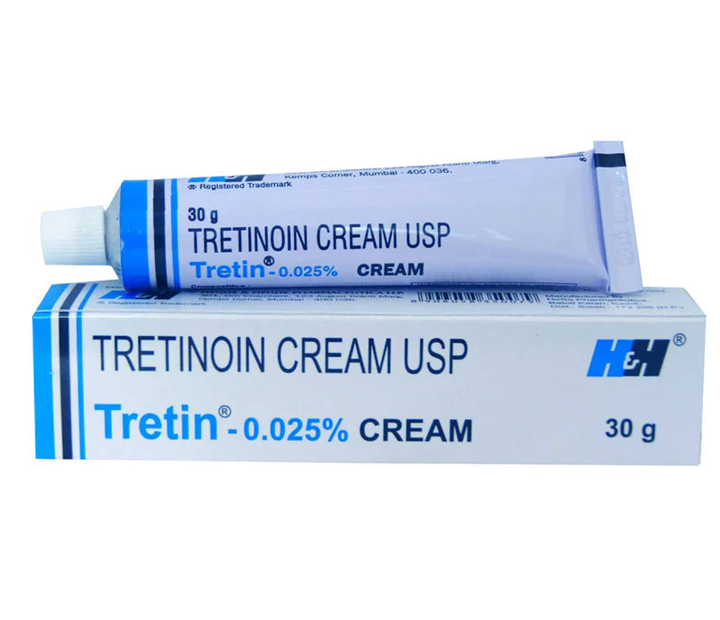 Tretin 0.025% Cream (30gm) For Rough Skin, Wrinkles, Skin Spots
