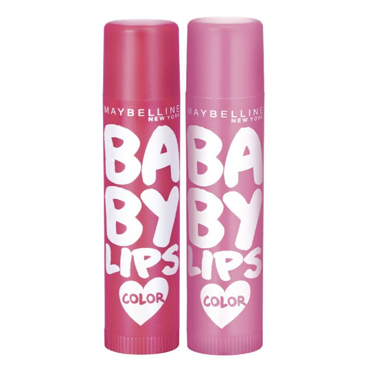 Maybelline New York Baby Lips Color Balm Combo Pack Lip Balm - Pink Lolita + Berry Crush Lip Balms and Lip Care, Long-lasting Hydration, Lip Balm With SPF, Translucent color, Pack of 2 | 8gm