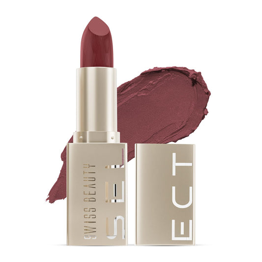 Swiss Beauty Select Crème Touch Hydrating Lipstick | With Vitamin E and Tea Tree Oil | High -shine finish | shade- Pleasing Pink, 3g |