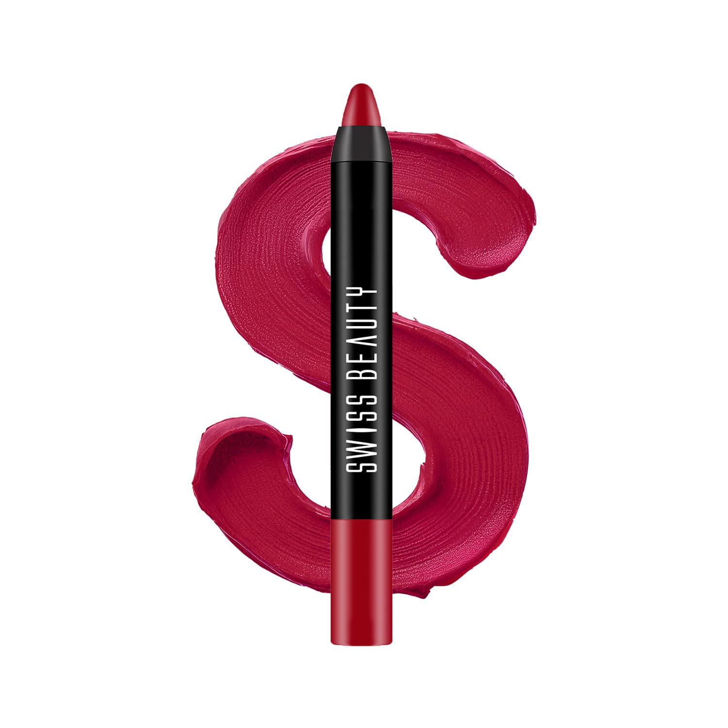 Swiss Beauty Matte Long Lasting Stay Maxx Lip Crayon Lipstick | Matte Finish | 12-Hour Stay | Smudge Proof | Lightweight | Shade-Pink Rose, 3.5g