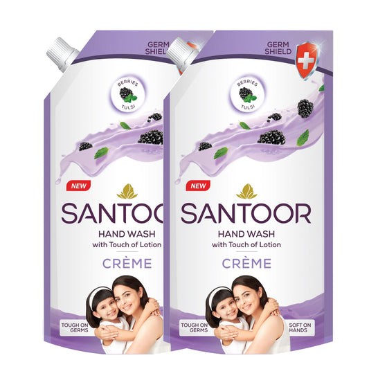 Santoor Crème Handwash 600ml, Pack of 2