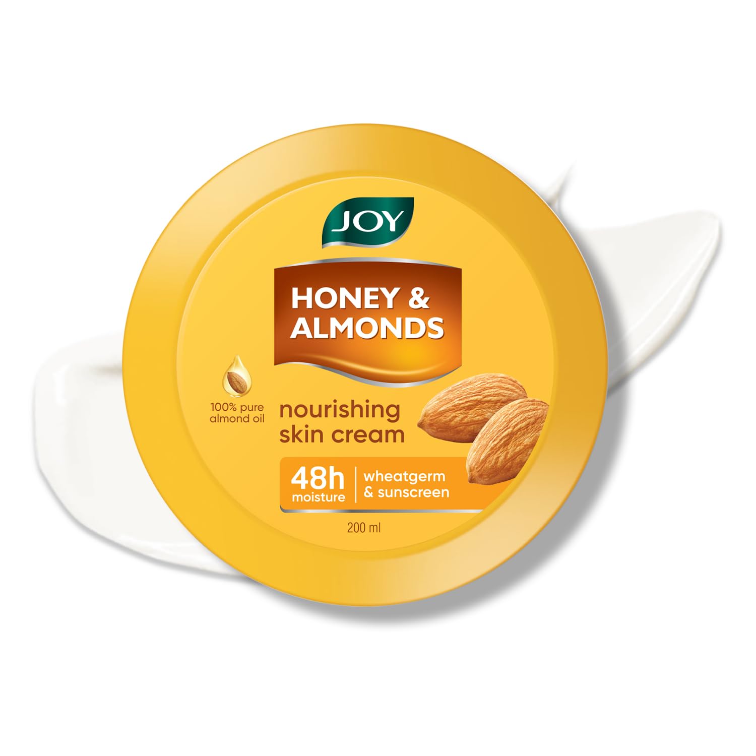 Joy Honey & Almonds Deep Nourishing Moisturizer for Dry Skin | Skin Cream for Face, Hands & Body | Contains Natural Sunscreen for Glowing Skin | Retains Natural Moisture Balance, 200ml