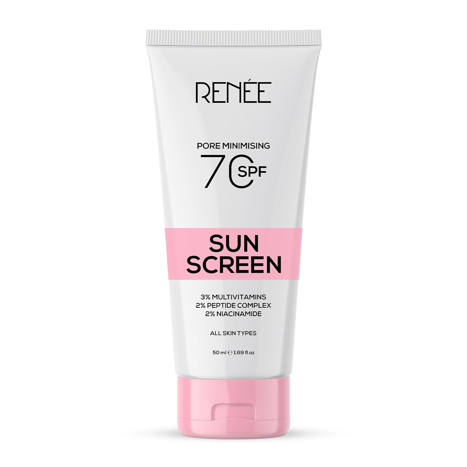 RENEE Pore Minimizing Sunscreen SPF 70 With 2% Niacinamide, 2% Peptide & 3% Multivitamins, 50Ml