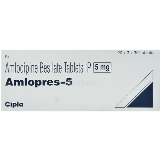Amlopres 5 mg Tablet – 30 Tablets For Hypertension (high blood pressure)