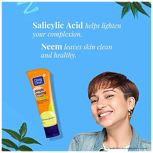 Clean & Clear Pimple Clearing Face Wash, 80g For acne, oily skin, blemish-free skin