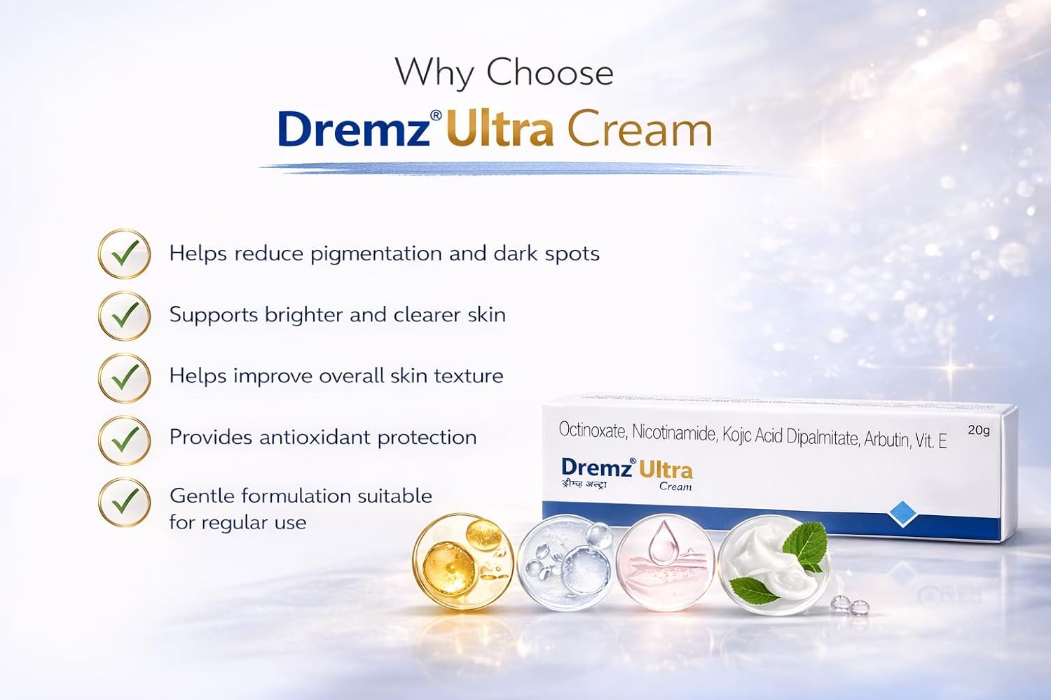 Dremz Ultra Cream (20gm) For Reduces Spots, Blemishes, Pigmentation