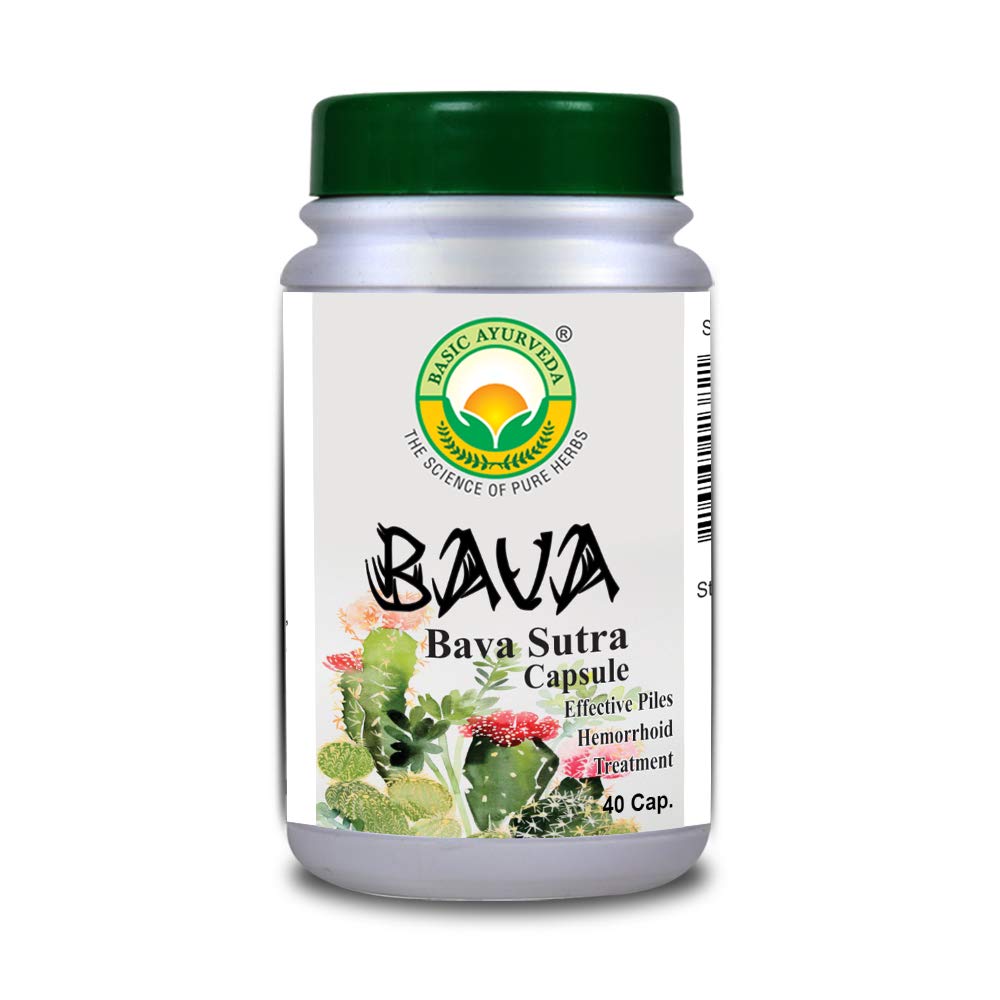 Basic Ayurveda Bava Sutra Capsule 40 Capsules For piles, constipation, swelling around anus