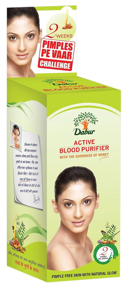 Dabur Ayurvedic Active Blood Purifier (200ml) for pimples glow to the skin care