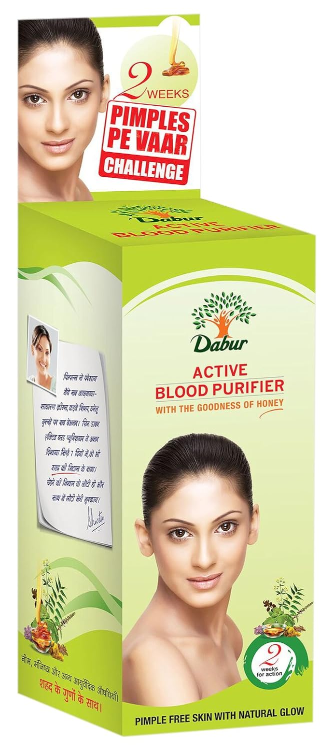 Dabur Ayurvedic Active Blood Purifier (200ml) for pimples glow to the skin care