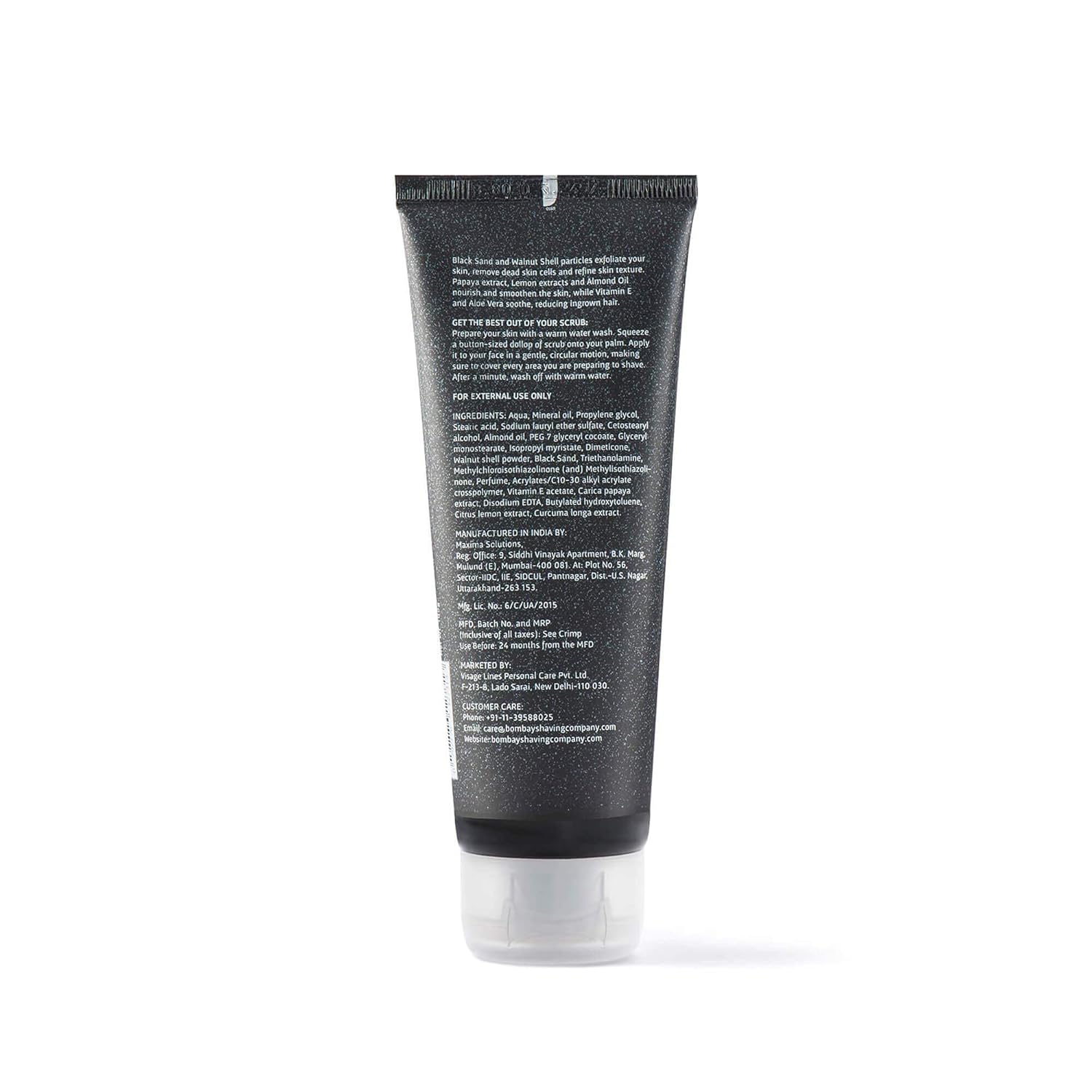 Bombay Shaving Company Pre Shave Scrub – 100 g with Black Sand and Vitamin E for Dead Skin Removal