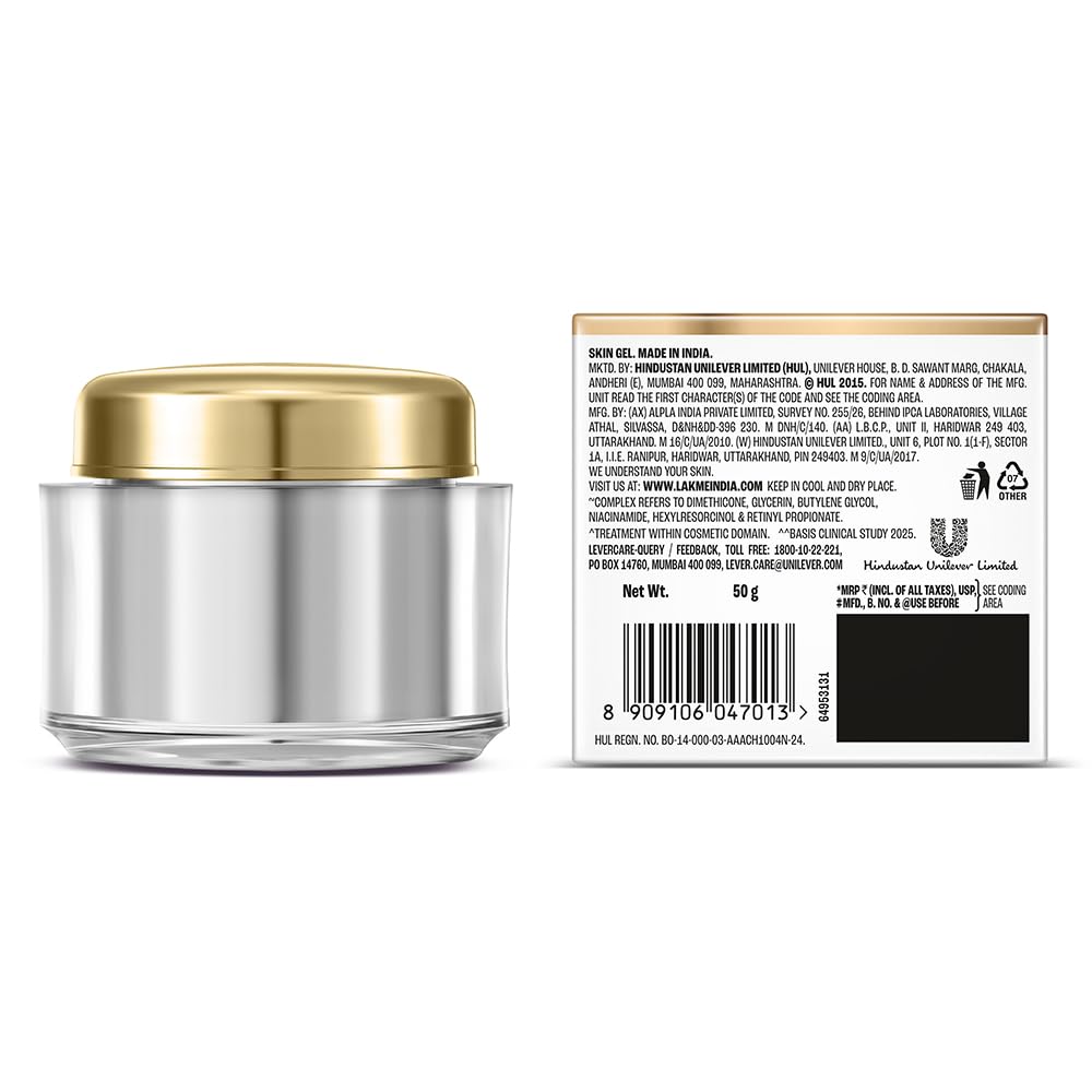 Lakme Perfect Radiance Pigmentation Treatment Day Gel Crème with 10% Niacinamide Resorcinol Complex 7 Antioxidants, 50g