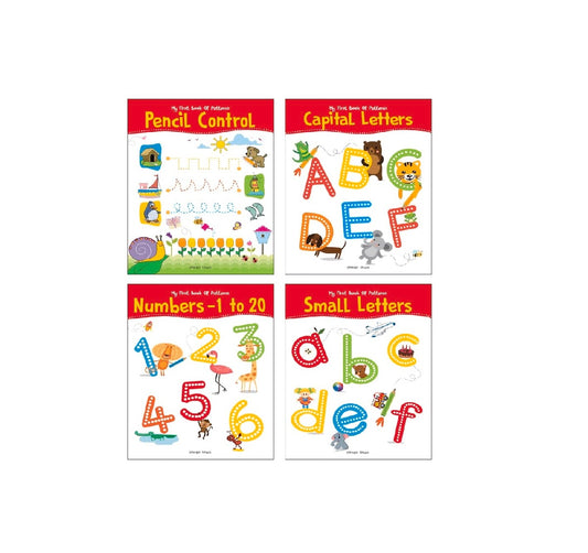 My First Super Boxset of Pencil Control and Patterns : Pack of 4 interactive activity books to practice Patterns, Numbers and Alphabet Hardcover – Sticker Book