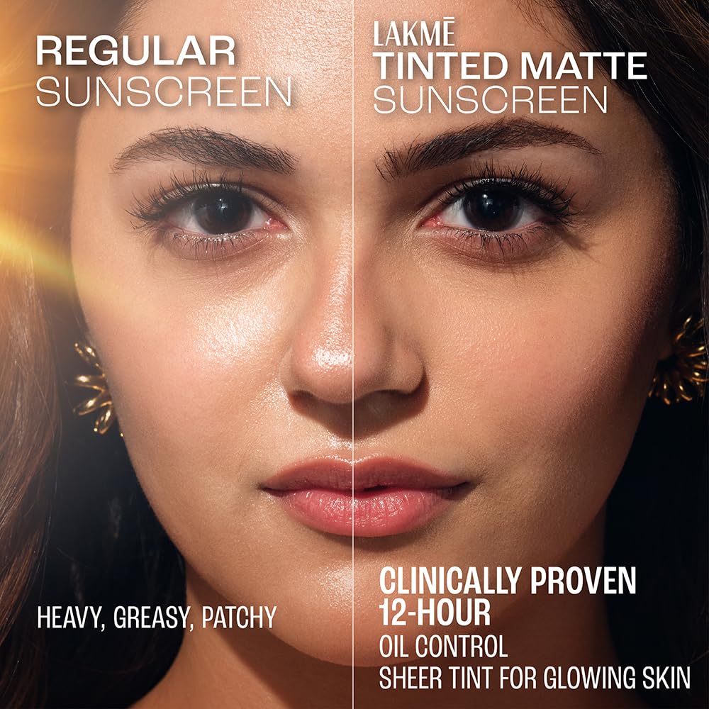 Lakme Sun Expert Tinted Sunscreen SPF 50 PA +++ | Broad spectrum UVA/B protection | Blue light protection | No White Cast | for all dry, oily, normal skin| Matte Finish | 100 g