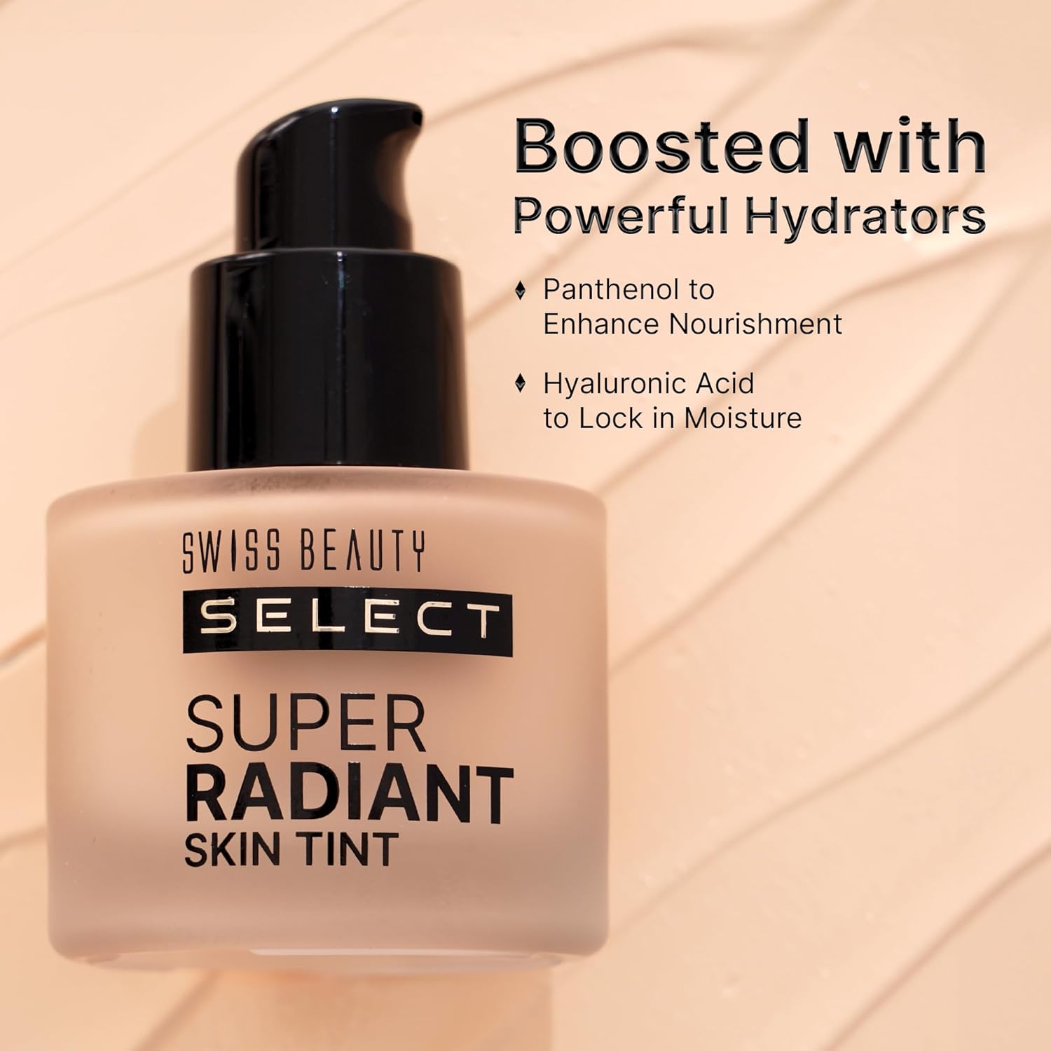 Swiss Beauty Select Super Radiant Hydrating Skin Tint | With Hyaluronic acid | Provides Natural, Dewy Glow | Shade- Creamy Glow, 30gm