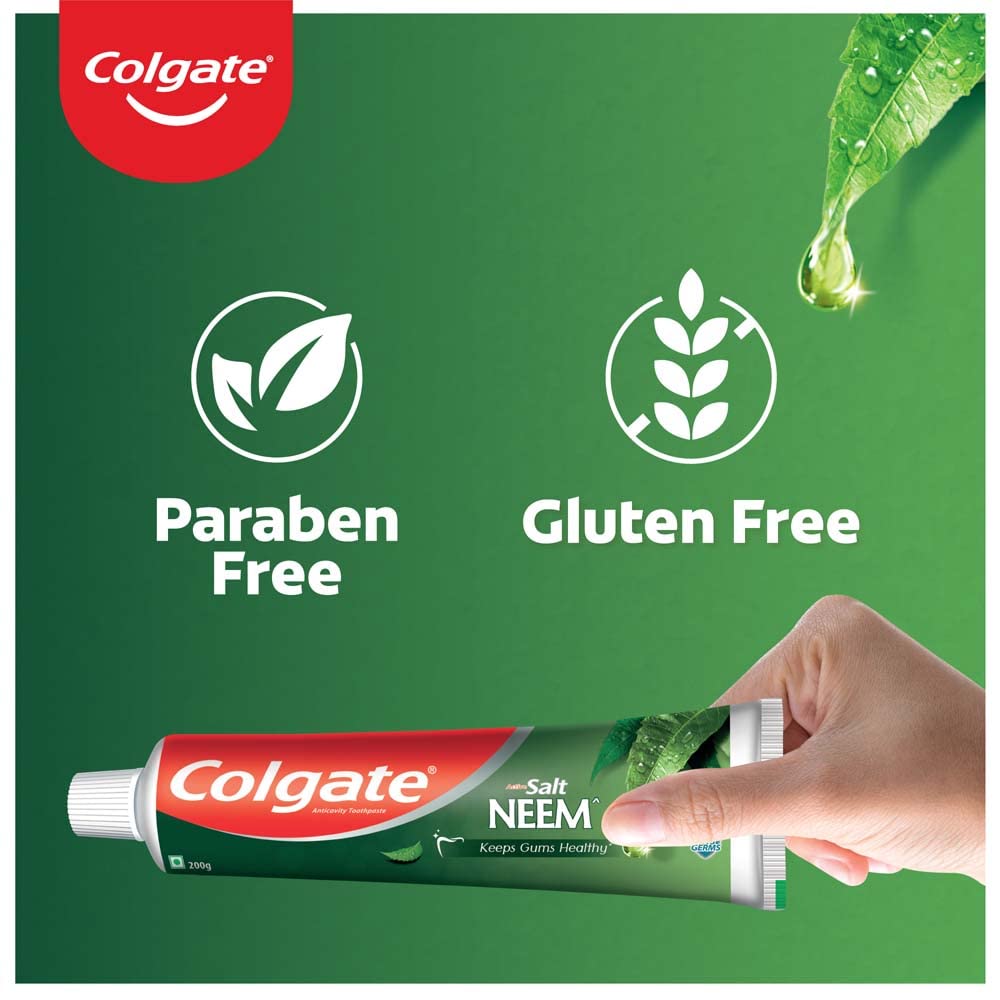 Colgate Active Salt Neem Toothpaste, Germ Fighting Toothpaste For Healthy, Tight Gums, Oral Care 200G