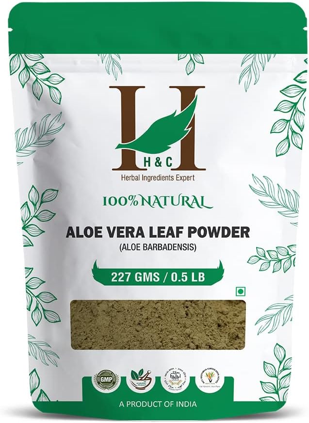 H&C Herbal Ingredients Aloe Vera Leaf (Aloe Barbadensis) Powder – 227g for Hair And Skin Care