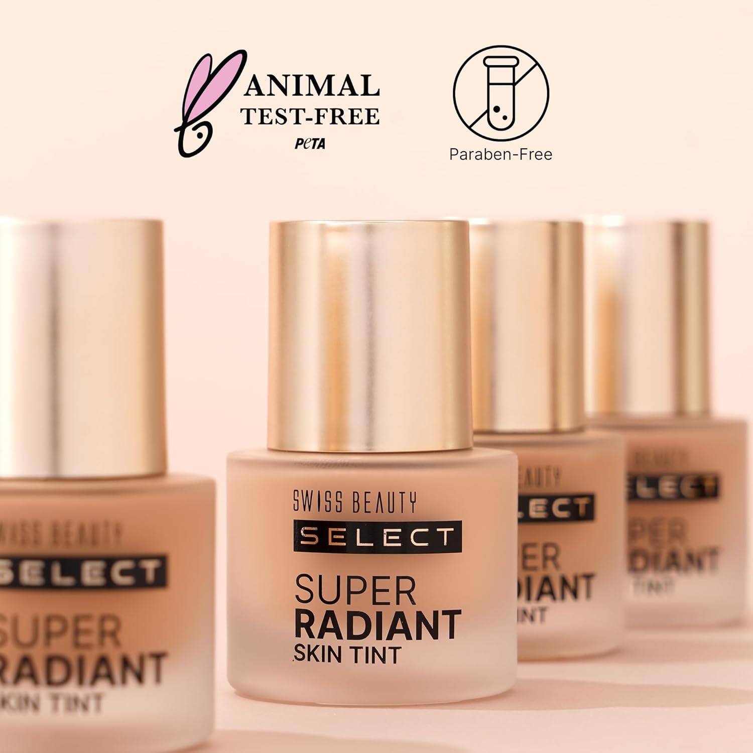 SWISS BEAUTY Select Super Radiant Hydrating Liquid Skin Tint | With Hyaluronic Acid | Provides Natural, Dewy Glow | Shade- Sand Glow, 30Gm