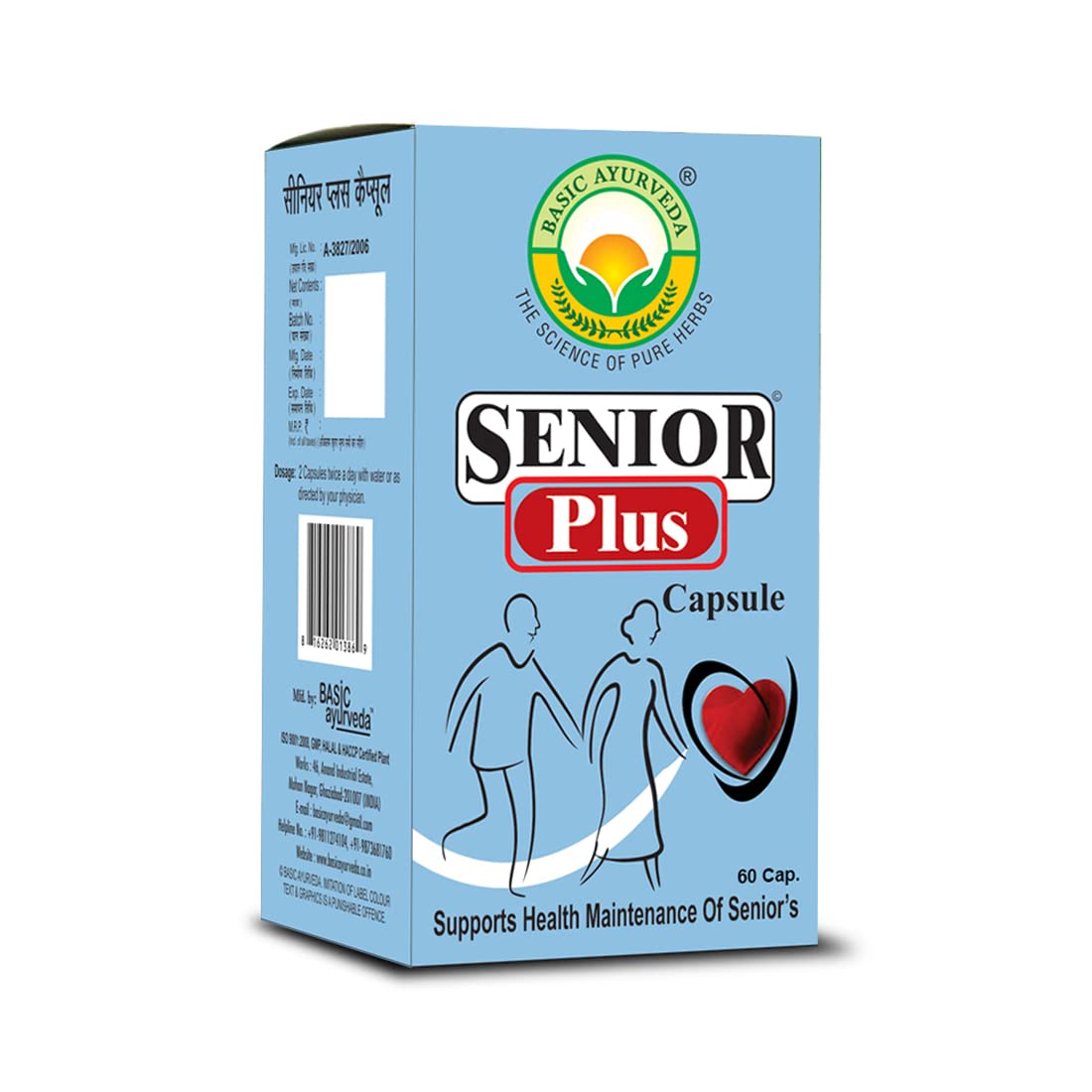 Basic Ayurveda Senior Plus Capsule 60 Capsules For old age related problems, immunity, bones and teeth