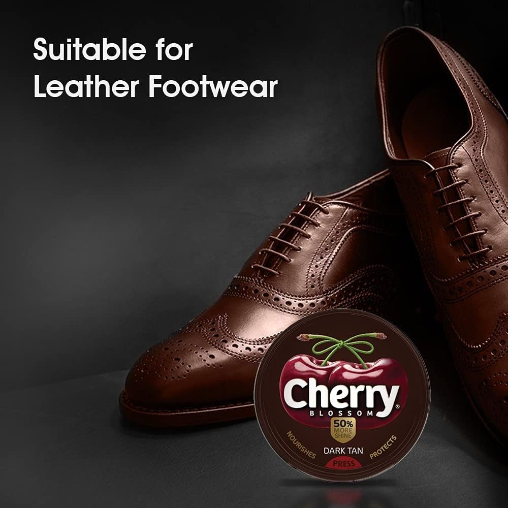 Cherry Blossom Wax Shoe Polish Dark Tan - 40gm