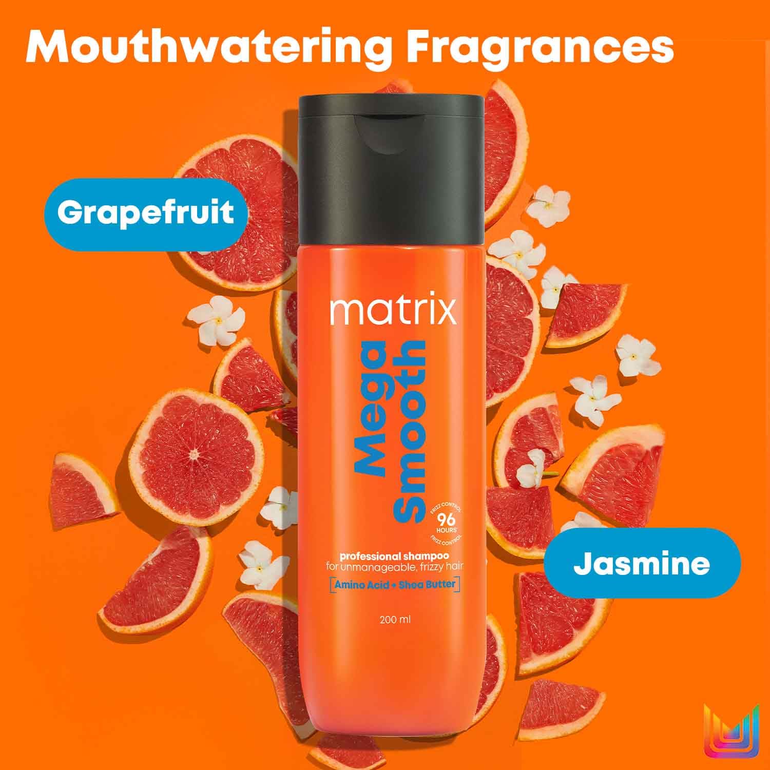 MATRIX Mega Smooth Shampoo (200ml), Conditioner (100ml) & Serum(100ml)