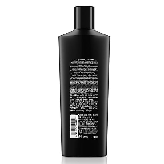 TRESemme Color Vibrance Shampoo 340ml With Sulfate-free formula and Anti-Fade Technology | Radiant Hair Color | Protects Colored Hair