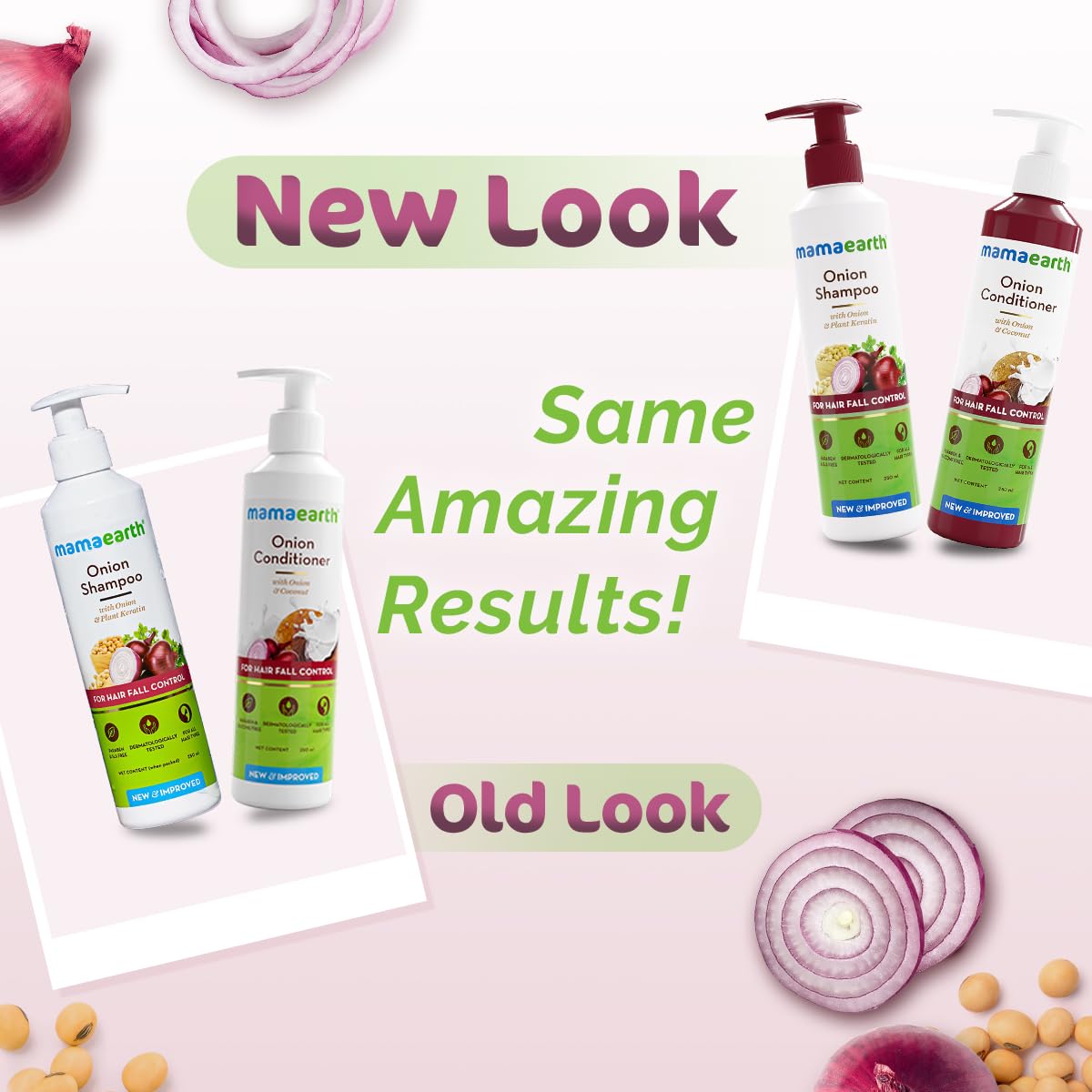 Mamaearth Onion Shampoo & Onion Conditioner For Hair Fall Control - (250 ml + 250 ml) Combo